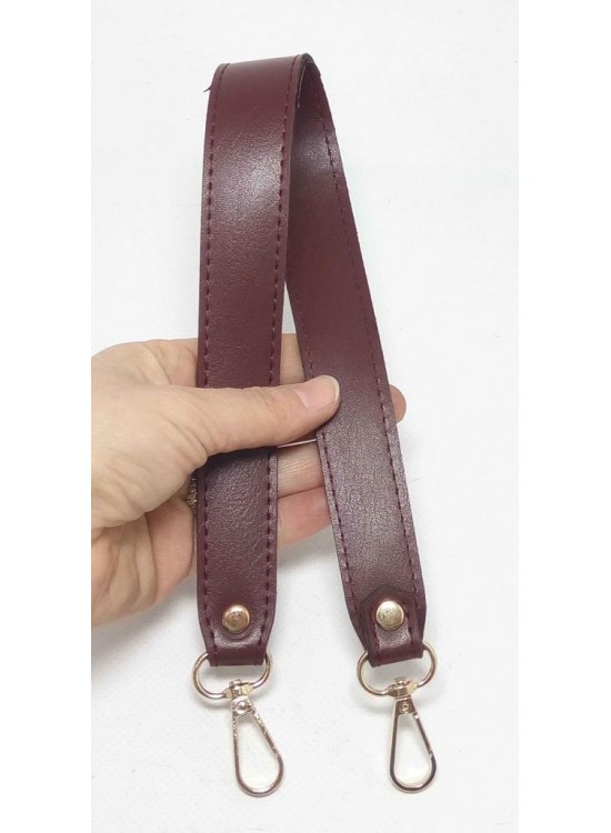 Çanta Aksesuar Bordo Renk 42X2.5 Cm Kancalı Sap