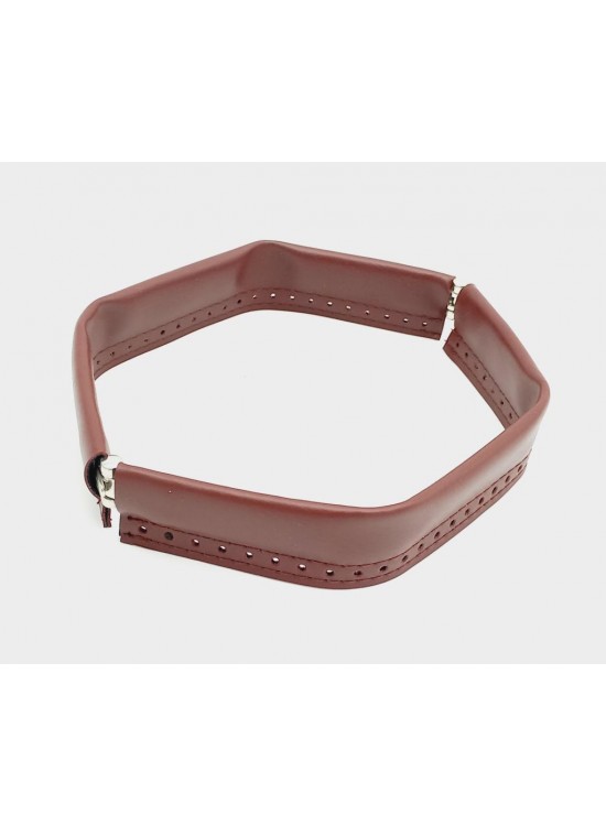 Çanta Aksesuar Bordo Renk Derili Metal Çanta Ağzı 25 Cm