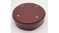 Çanta Aksesuar Bordo Suni Deri 22 cm Yuvarlak Yüksek Çanta Tabanı Gümüş Metalli