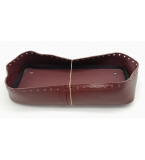 Çanta Aksesuar Bordo Suni Deri 28x13 cm Yüksek Çanta Tabanı Gümüş Metalli