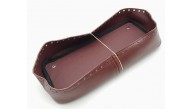 Çanta Aksesuar Bordo Suni Deri 28x13 cm Yüksek Çanta Tabanı Gümüş Metalli
