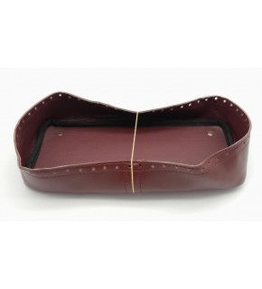 Çanta Aksesuar Bordo Suni Deri 28x13 cm Yüksek Çanta Tabanı Light Gold Metalli