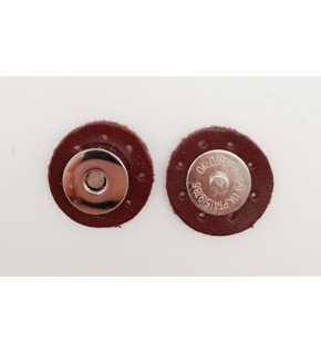 Çanta Aksesuar Bordo Suni Derili Mıknatıslı Çıtçıt Gümüş Metalli