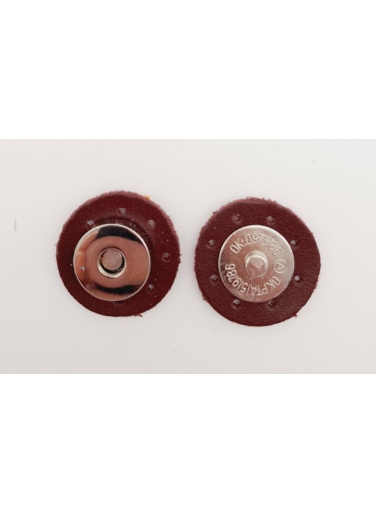 Çanta Aksesuar Bordo Suni Derili Mıknatıslı Çıtçıt Gümüş Metalli