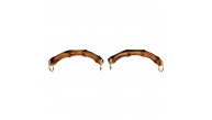 Çanta Aksesuar C Model Bambu Görünümlü 14 cm Çift Sap Light Gold Metalli