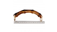 Çanta Aksesuar C Model Bambu Görünümlü 14 cm Çift Sap Light Gold Metalli