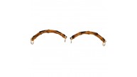 Çanta Aksesuar C Model Bambu Görünümlü 17 cm Çift Sap Light Gold Metalli