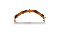 Çanta Aksesuar C Model Bambu Görünümlü 17 cm Çift Sap Light Gold Metalli