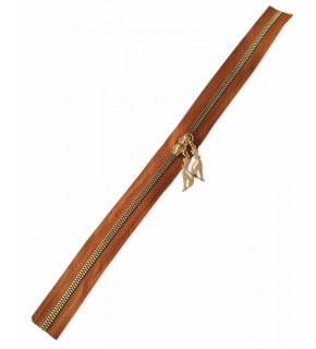 Çanta Aksesuar Çift Başlı Taba Fermuar Light Gold Metal 40 Cm