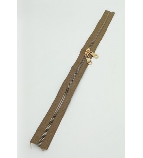 Çanta Aksesuar Çift Başlı Vizon Fermuar Light Gold Metal 40 Cm