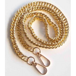 Çanta Aksesuar Çift Halkalı Light Gold Çanta Zinciri Kancalı (120 Cm)