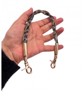 Çanta Aksesuar cm Leopar Taşlı   Çanta Sapı  Light Gold Metalli