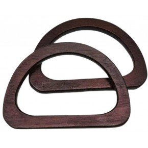Çanta Aksesuar D Model 12x8 cm Kahve Renk Ahşap Çanta Sapı