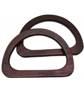Çanta Aksesuar D Model 12x8 cm Kahve Renk Ahşap Çanta Sapı