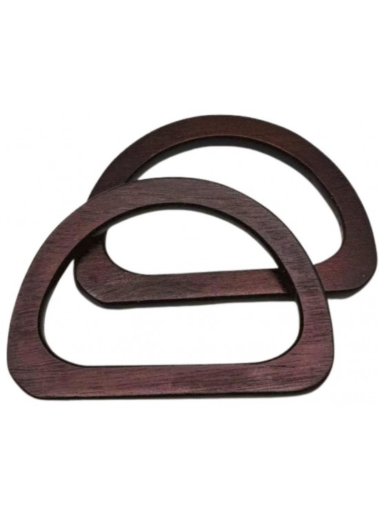 Çanta Aksesuar D Model 12x8 cm Kahve Renk Ahşap Çanta Sapı