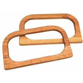 Çanta Aksesuar D Model 14X8 cm Ham Renk Ahşap Çanta Sapı