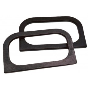 Çanta Aksesuar D Model 14X8 cm Siyah Renk Ahşap Çanta Sapı
