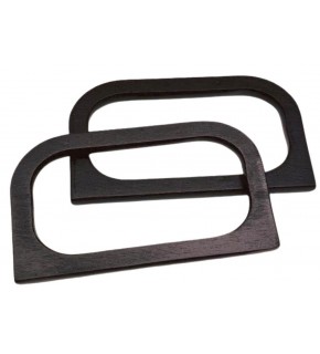 Çanta Aksesuar D Model 14X8 cm Siyah Renk Ahşap Çanta Sapı