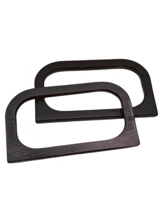 Çanta Aksesuar D Model 14X8 cm Siyah Renk Ahşap Çanta Sapı