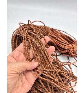 Çanta Aksesuar Deri Tüp Örgü 3 mm 1 Metre Taba Renk