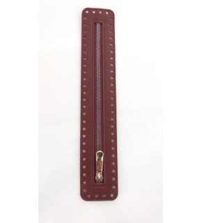 Çanta Aksesuar Derili Fermuar Yeni Model Bordo 30 Cm Gümüş