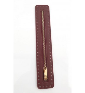 Çanta Aksesuar Derili Fermuar Yeni Model Bordo 30 Cm Light Gold
