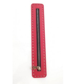 Çanta Aksesuar Derili Fermuar Yeni Model Kırmızı 30 Cm Gümüş