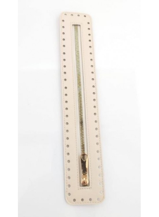 Çanta Aksesuar Derili Fermuar Yeni Model Krem 30 Cm Light Gold