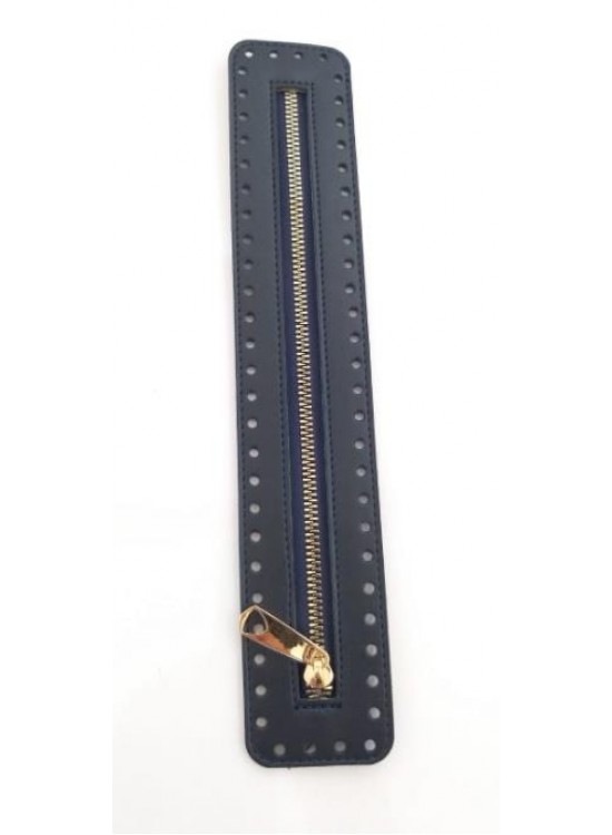 Çanta Aksesuar Derili Fermuar Yeni Model Lacivert 30 Cm Light Gold