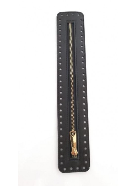 Çanta Aksesuar Derili Fermuar Yeni Model Siyah 30 Cm Light Gold