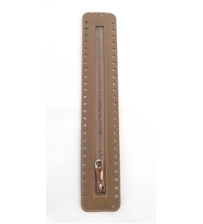 Çanta Aksesuar Derili Fermuar Yeni Model Vizon 30 Cm Gümüş