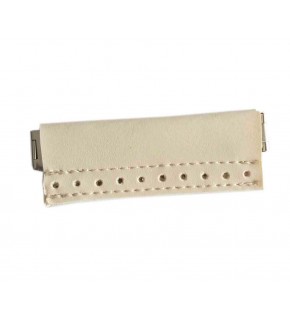 Çanta Aksesuar Derili Mini Metal Çanta Ağzı Krem 9X3 Cm