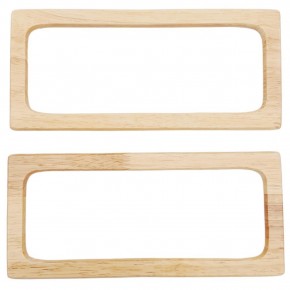 Çanta Aksesuar Dikdörtgen Model 9x20 cm Açık Ahşap Renk Ahşap Çanta Sapı