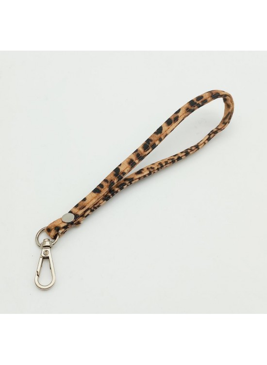 Çanta Aksesuar Dikişli Suni Deri Leopar Elcik Gümüş Metal