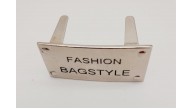 Çanta Aksesuar Fashion Bagstyle Yazılı Plaka Süs Gümüş Renk