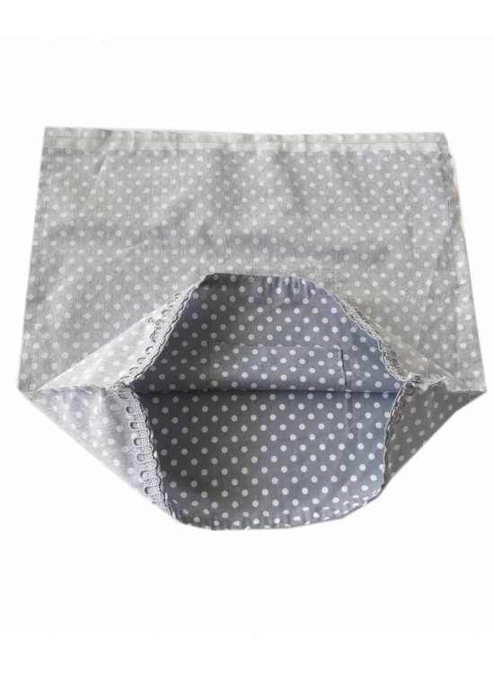 Çanta Aksesuar Fermuarsız 28X28 Cm Dikilmiş Astar Puantiye Açık Gri