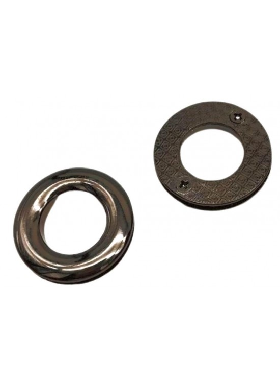 Çanta Aksesuar Füme Renk Yuvarlak Vidalı Kuş Gözü 2 Adet (İç ölçüsü 1.8 cm, Dış Ölçüsü 3.2 cm )