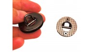 Çanta Aksesuar Füme Renk Yuvarlak Vidalı Kuş Gözü 2 Adet (Mini D Halkalı) (İç ölçüsü 1 cm, Dış Ölçüsü 2.5 cm )