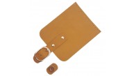 Çanta Aksesuar Gerçek Deri 21x12 cm Açık Taba Renk Çanta Kapağı Light Gold Metalli