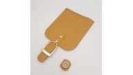 Çanta Aksesuar Gerçek Deri 21x12 cm Hardal Renk Çanta Kapağı Light Gold Metalli