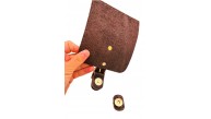 Çanta Aksesuar Gerçek Deri 21x12 cm Koyu Kahve Renk Çanta Kapağı Light Gold Metalli