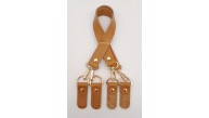 Çanta Aksesuar Gerçek Deri 55 Cm Misu Model Çift Sap Açık Taba Renk Light Gold Metal