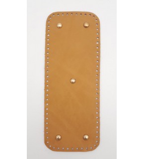 Çanta Aksesuar Gerçek Deri Açık Taba 30x12 cm Dikdörtgen Light Gold Metalli Çanta Tabanı