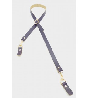 Çanta Aksesuar Gerçek Deri Ayarlı Uzun Sap 2X130 Mor Light Gold Metalli