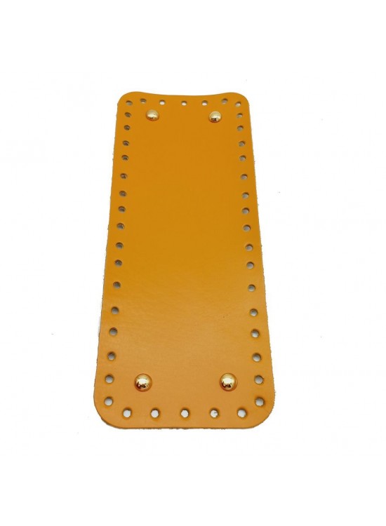 Çanta Aksesuar Gerçek Deri Hardal Sarı 30X12 cm Dikdörtgen Light Gold Metalli Çanta Tabanı