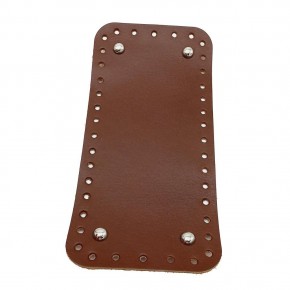 Çanta Aksesuar Gerçek Deri Kızıl Kahve 25X12 cm Dikdörtgen Gümüş Metalli Çanta Tabanı