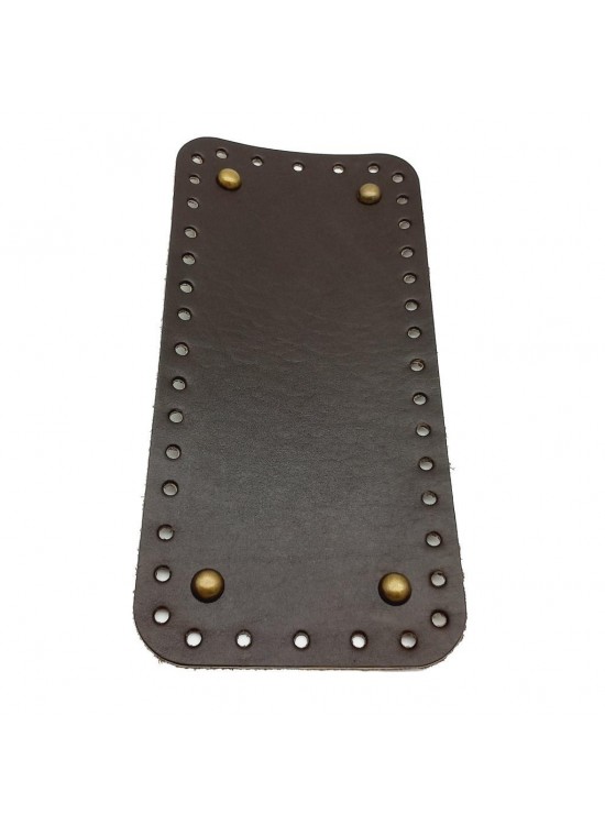 Çanta Aksesuar Gerçek Deri Koyu Kahve 25X12 cm Dikdörtgen Antik Metalli Çanta Tabanı
