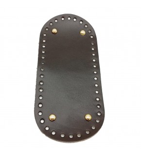 Çanta Aksesuar Gerçek Deri Koyu Kahve 25X12 cm Oval Light Gold Metalli Çanta Tabanı