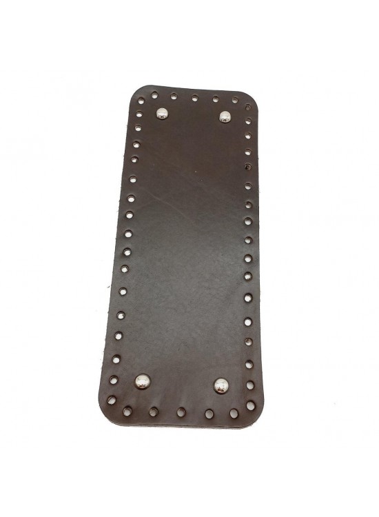 Çanta Aksesuar Gerçek Deri Koyu Kahve 30X12 cm Dikdörtgen Gümüş Metalli Çanta Tabanı