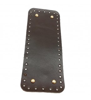 Çanta Aksesuar Gerçek Deri Koyu Kahve 30X12 cm Dikdörtgen Light Gold Metalli Çanta Tabanı